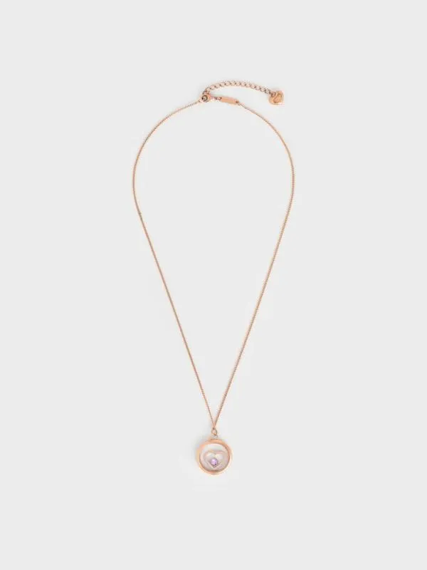 Women Malorie Crystal Heart Necklace 8211 Rose Gold CHARLES and KEITH Necklaces Women Malorie Crystal Heart Necklace 8211 Rose Gold CHARLES and KEITH Necklaces