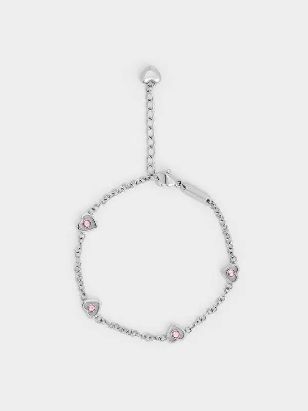 Women Malorie Heart Crystal Bracelet 8211 Silver CHARLES and KEITH Bracelets