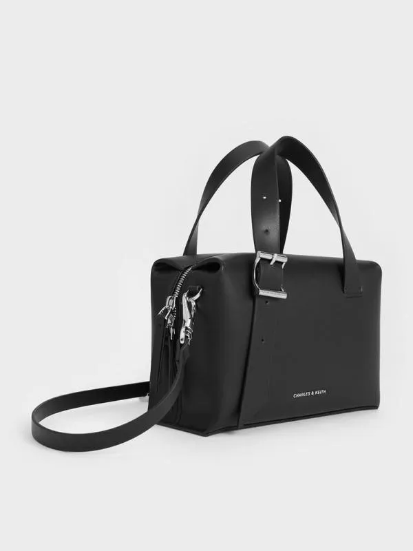 Women Marceline Bowling Bag 8211 Noir CHARLES and KEITH Top Handle Bags
