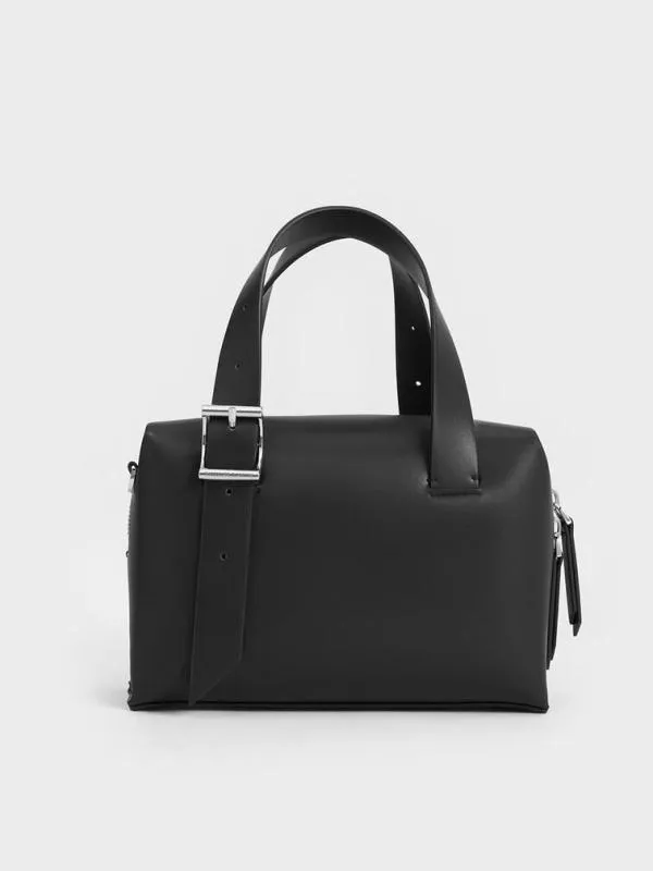 Women Marceline Bowling Bag 8211 Noir CHARLES and KEITH Top Handle Bags