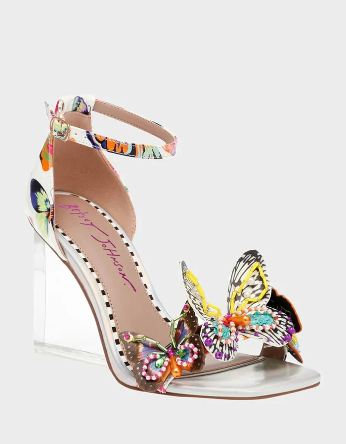 Women MARLOE WHITE BUTTERFLY White Butterfly Betsey Johnson