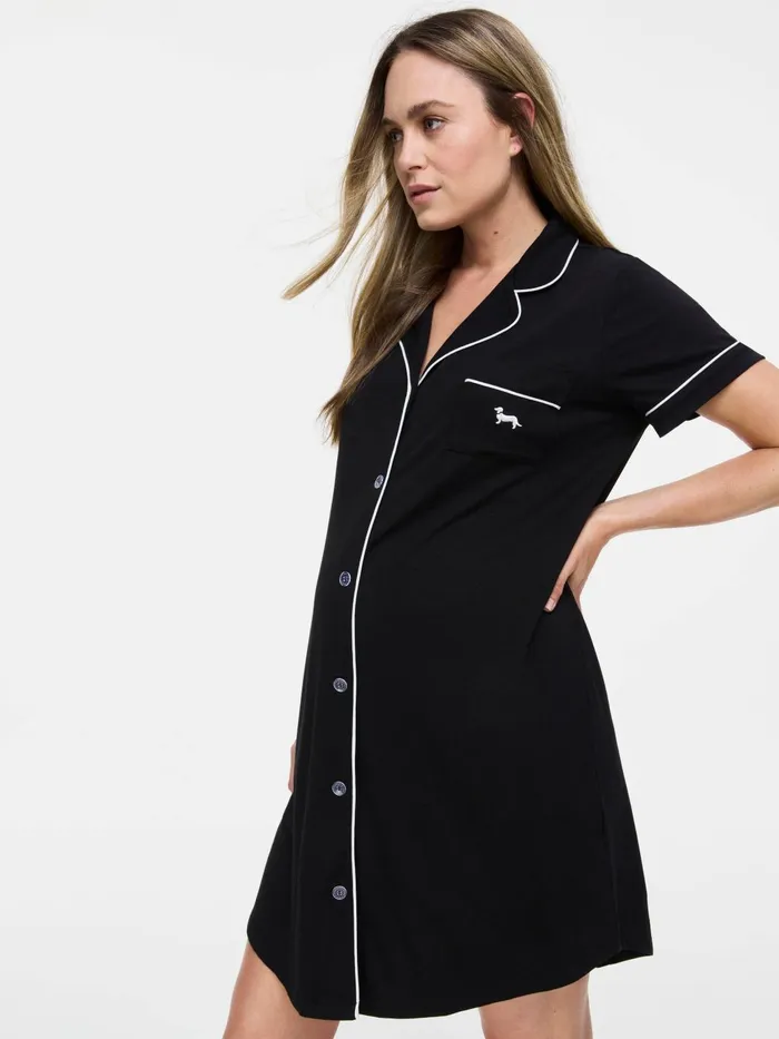Women Maternity Black Short Sleeve Nightshirt Black Peter Alexander Maternity Women Maternity Black Short Sleeve Nightshirt Black Peter Alexander Maternity