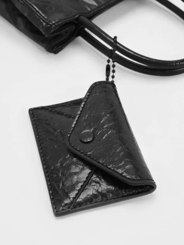 Women Matina CrinkleEffect Elongated Tote Bag 8211 Jet Black CHARLES and KEITH Tote Bags