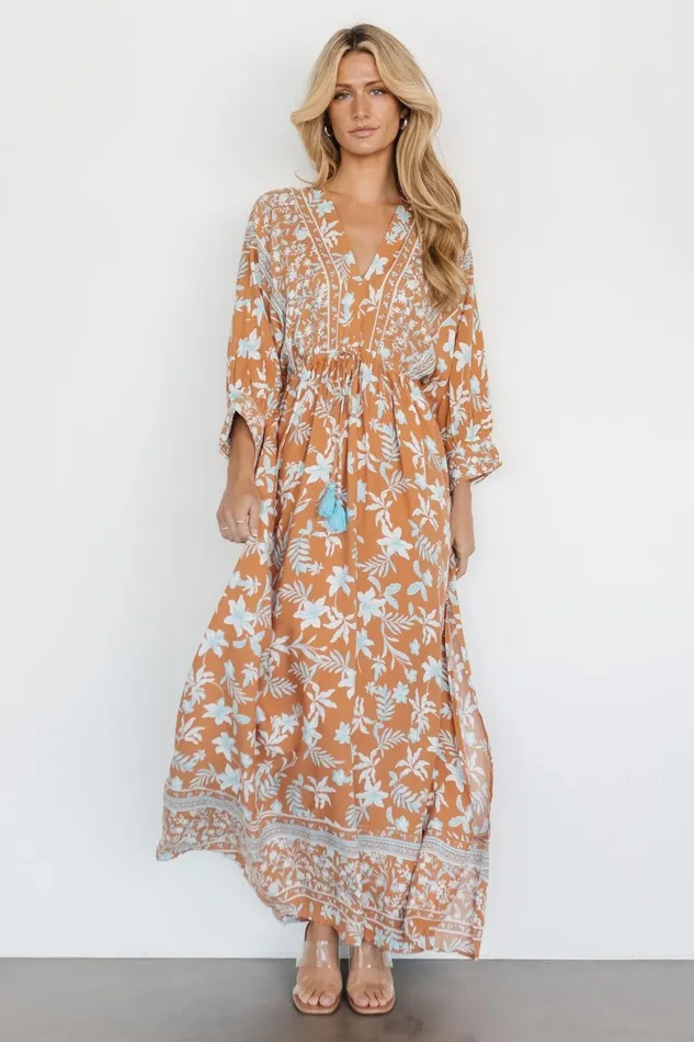 Women Maxi Dresses Baltic Born Laken Maxi Dress Camel Multi
