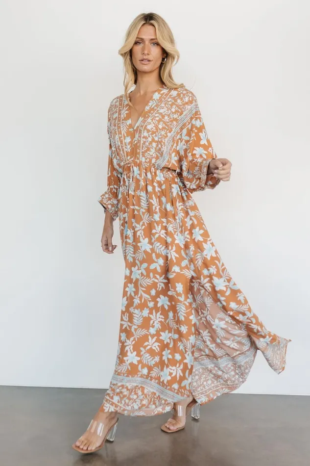 Women Maxi Dresses Baltic Born Laken Maxi Dress Camel Multi