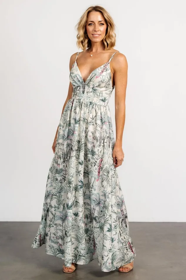 Women Maxi Dresses Baltic Born Naia Maxi Dress Natural Sage Print