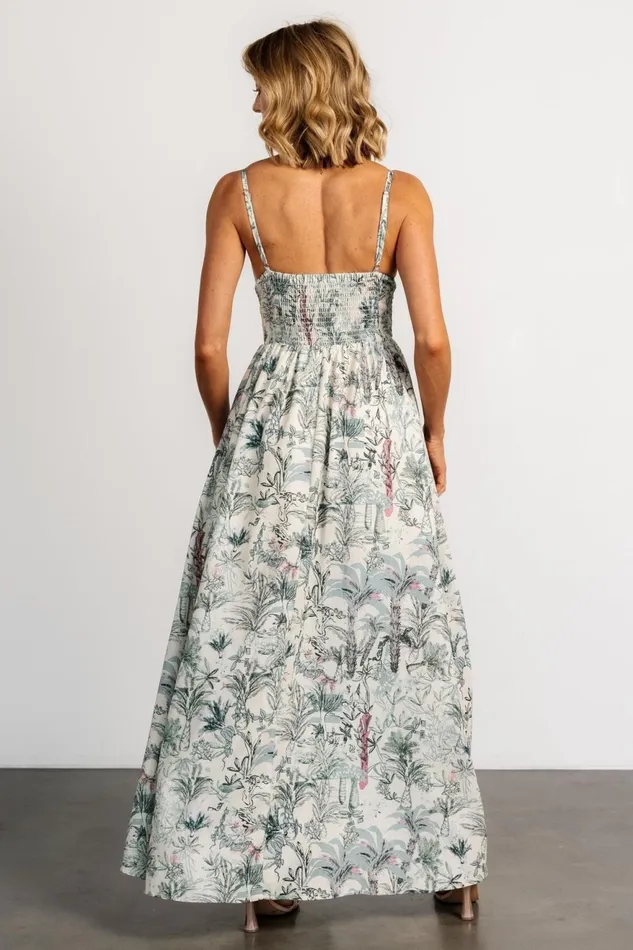 Women Maxi Dresses Baltic Born Naia Maxi Dress Natural Sage Print Women Maxi Dresses Baltic Born Naia Maxi Dress Natural Sage Print