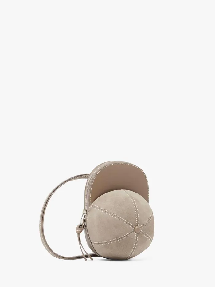 WomenMen Crossbody Bags JW Anderson MEDIUM CAP BAG 8211 SUEDE CROSSBODY BAG Cobblestone
