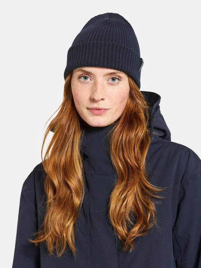 WomenMenYouth Delmar Beanie Dark Night Blue Didriksons Hats and Caps