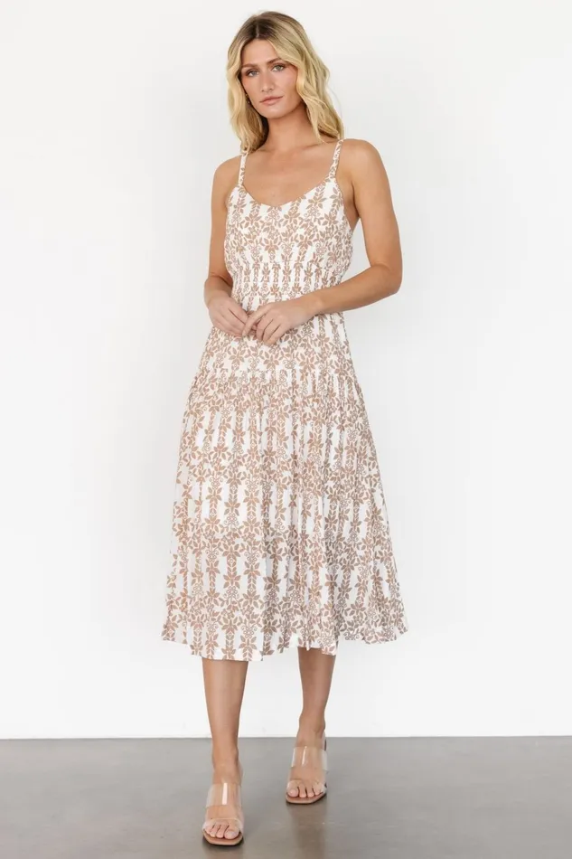 Women Midi Dresses Baltic Born Thebes Tank Midi Dress Taupe Print Women Midi Dresses Baltic Born Thebes Tank Midi Dress Taupe Print