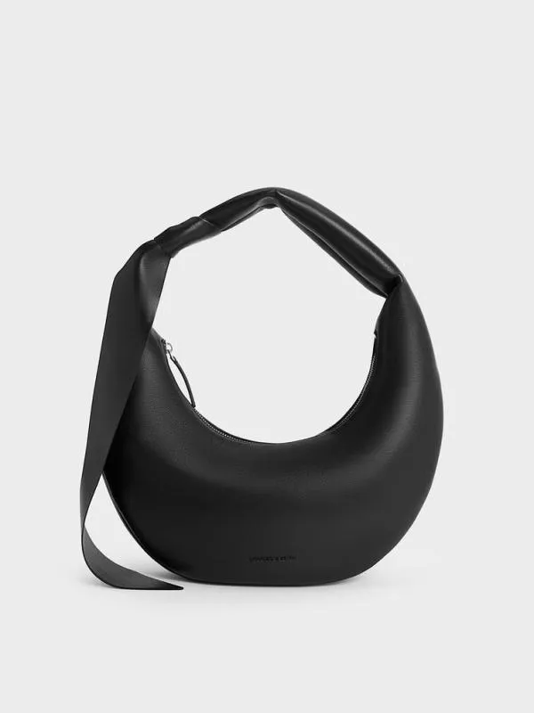 Women Mini Toni Knotted Crescent Hobo Bag 8211 Noir CHARLES and KEITH Hobo Bags Women Mini Toni Knotted Crescent Hobo Bag 8211 Noir CHARLES and KEITH Hobo Bags