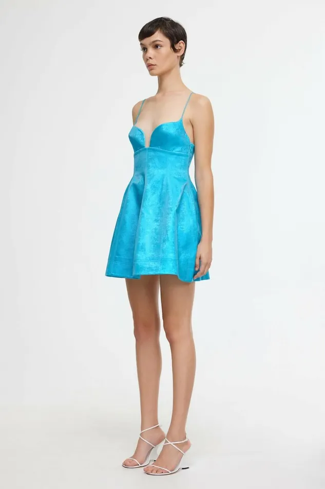 Women MORNINGTON MINI DRESS Cyan Metallic Acler Sale
