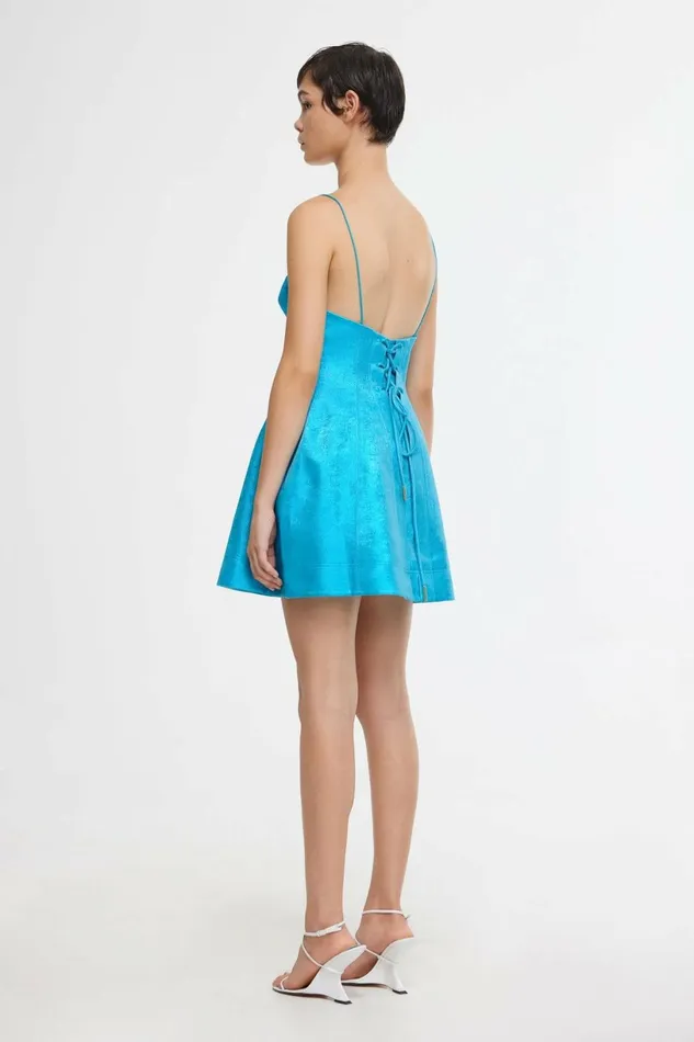 Women MORNINGTON MINI DRESS Cyan Metallic Acler Sale