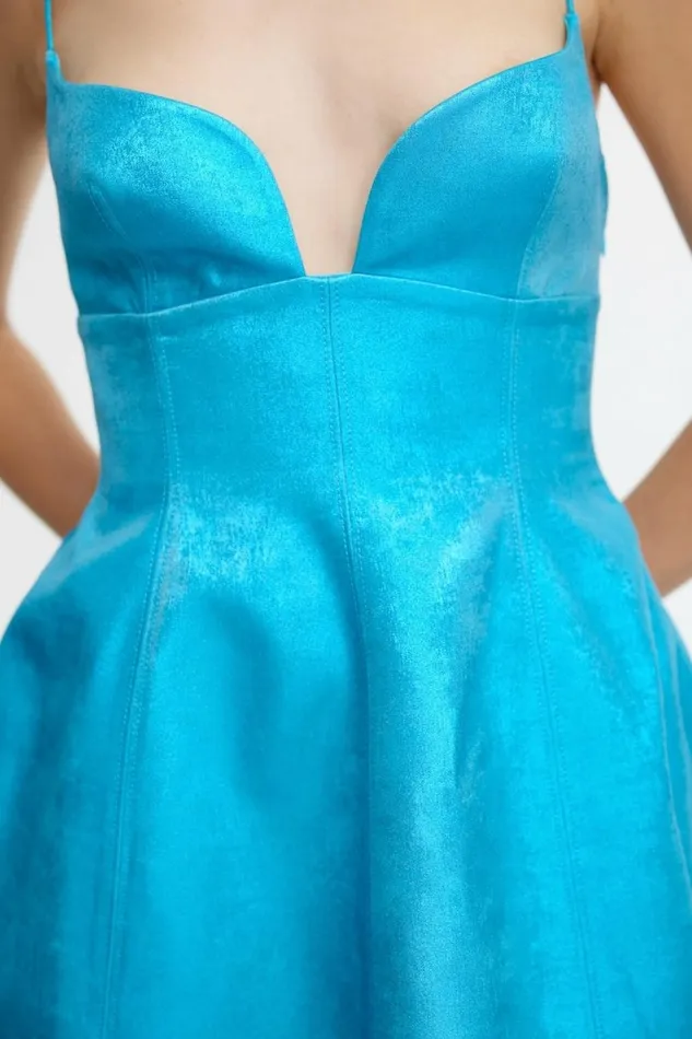 Women MORNINGTON MINI DRESS Cyan Metallic Acler Sale