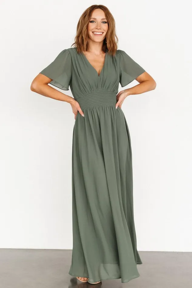 Women Mother Of The Bride Baltic Born Birdie Maxi Dress Dark Sage