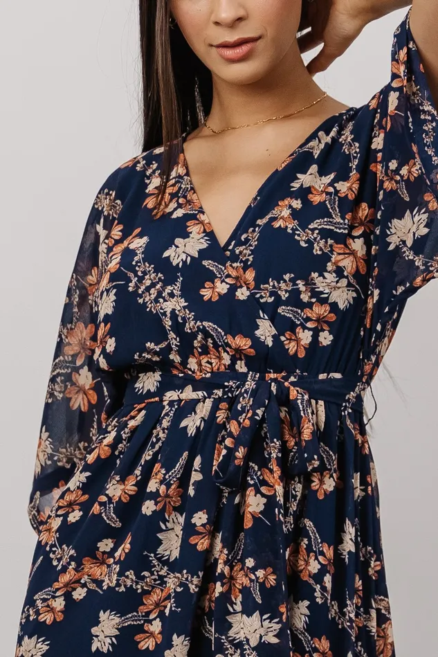 Women Mother Of The Bride Baltic Born Kia Kimono Maxi Dress Dark Blue Floral
