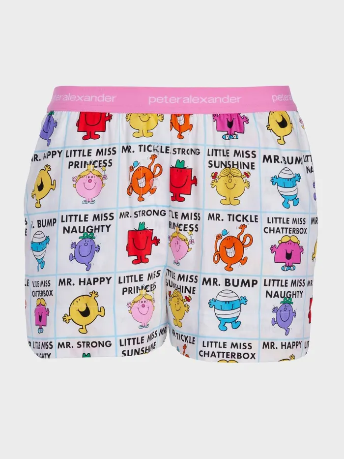 Women Mr Men and Little Miss Character Mid Short Multi Peter Alexander Shorts