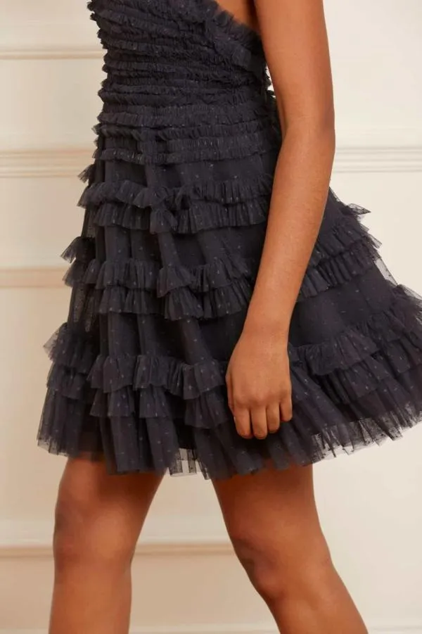Women Needle and Thread Lisette Ruffle Halter Neck Micro Mini Dress Black Women Needle and Thread Lisette Ruffle Halter Neck Micro Mini Dress Black