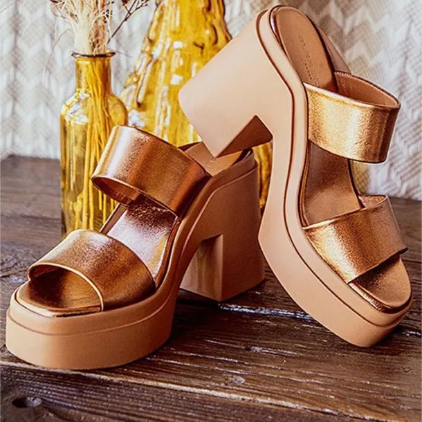 Women NEXT Metallic Brown Clergerie Sandals