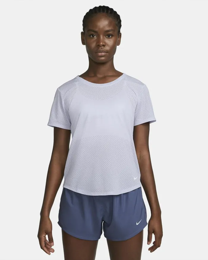 Women Nike All Clothing DriFIT One Breathe Oxygen Purplewhite