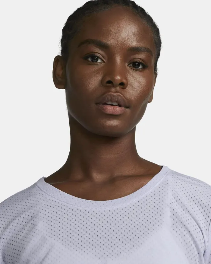 Women Nike All Clothing DriFIT One Breathe Oxygen Purplewhite