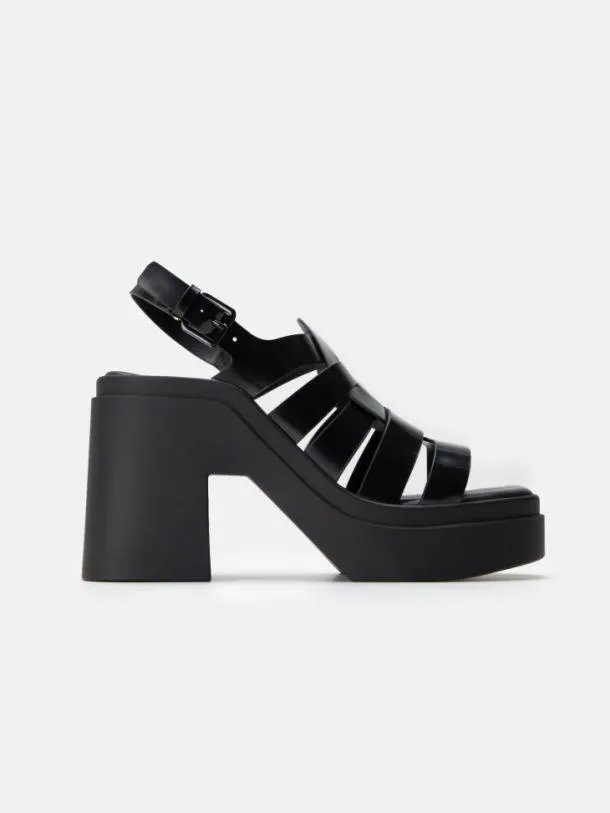 Women NINDY Gloss Black Clergerie Sandals