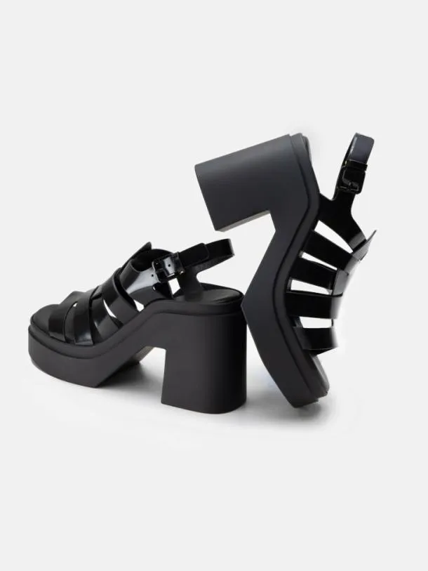 Women NINDY Gloss Black Clergerie Sandals