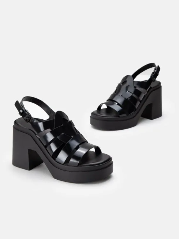 Women NINDY Gloss Black Clergerie Sandals