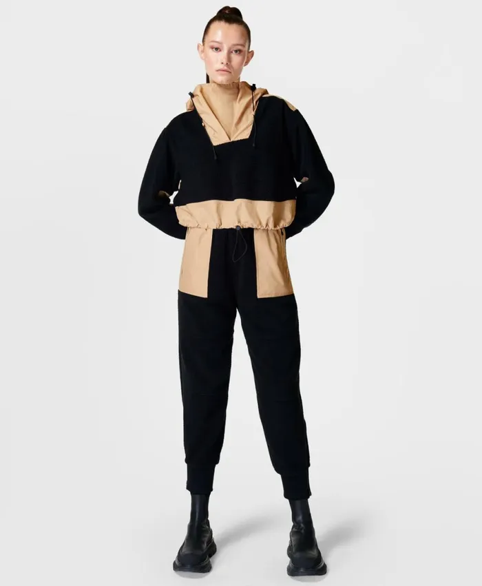 Women Norse Sherpa Pullover Black Sweaty Betty Jumpers Hoodies