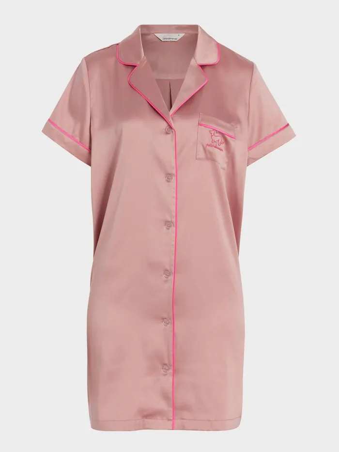 Women Nougat Satin Short Sleeve Nightshirt Multi Peter Alexander Nighties
