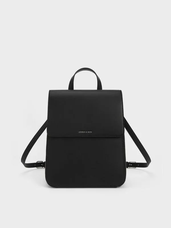Women Octavia Front Flap Structured Backpack 8211 Noir CHARLES and KEITH Backpacks Women Octavia Front Flap Structured Backpack 8211 Noir CHARLES and KEITH Backpacks