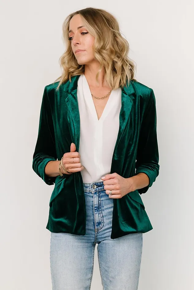 Women Outerwear Baltic Born Brinton Velvet Blazer Dark Green Women Outerwear Baltic Born Brinton Velvet Blazer Dark Green
