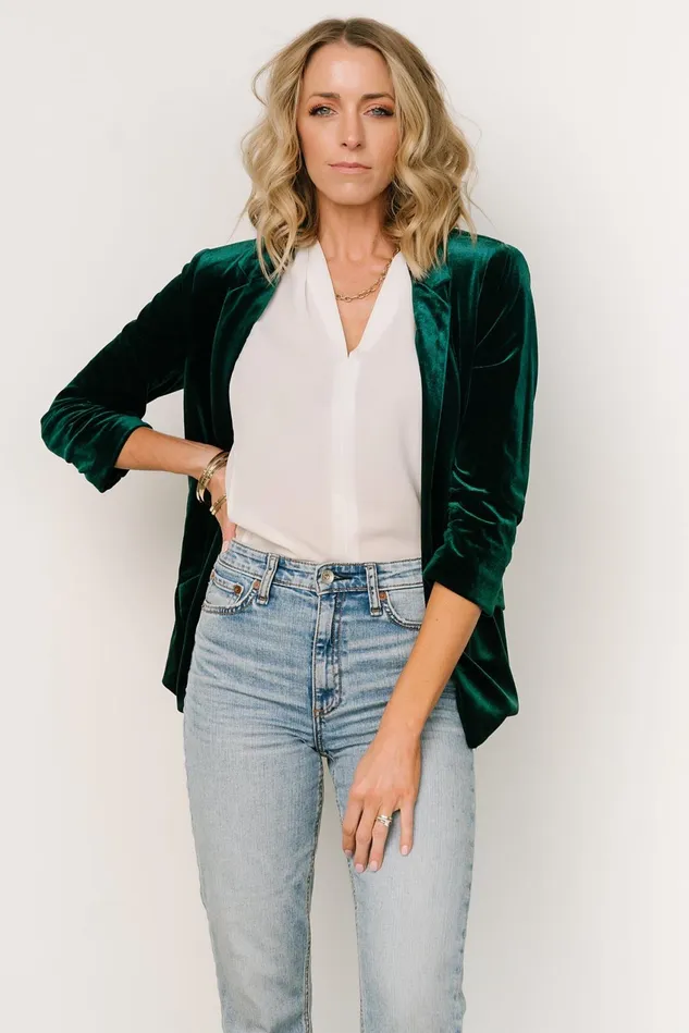 Women Outerwear Baltic Born Brinton Velvet Blazer Dark Green Women Outerwear Baltic Born Brinton Velvet Blazer Dark Green