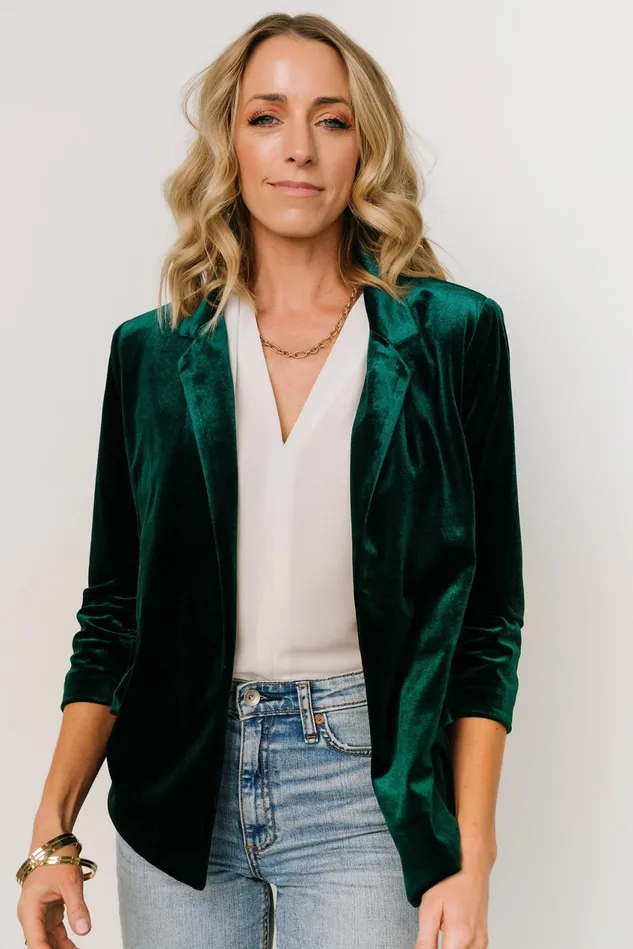 Women Outerwear Baltic Born Brinton Velvet Blazer Dark Green Women Outerwear Baltic Born Brinton Velvet Blazer Dark Green