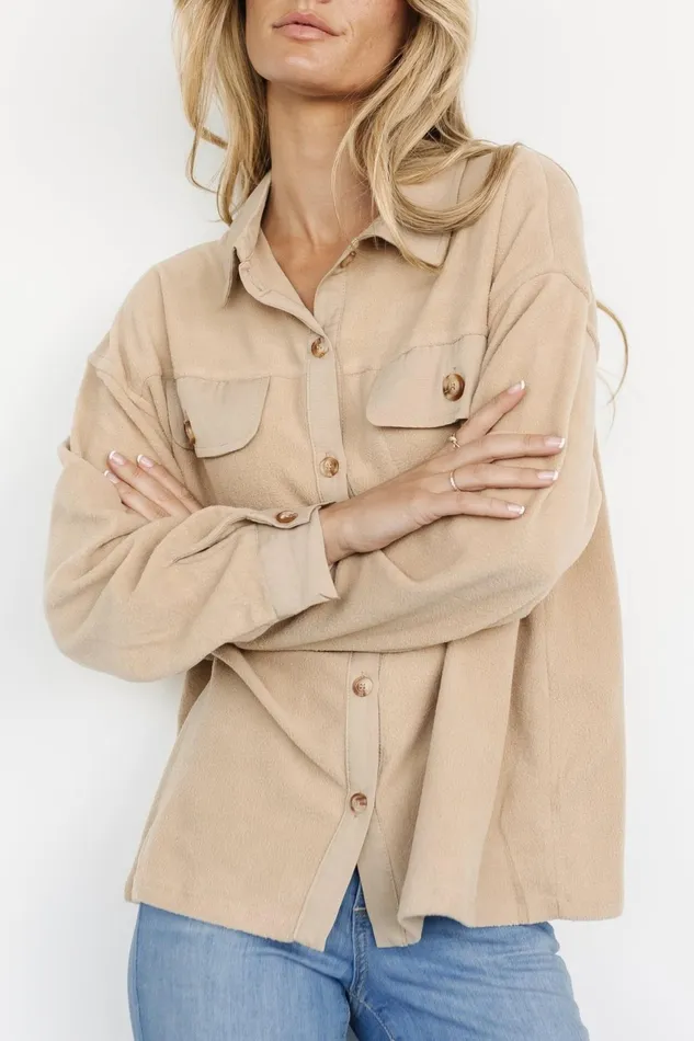 Women Outerwear Baltic Born Duke Button Up Top Taupe
