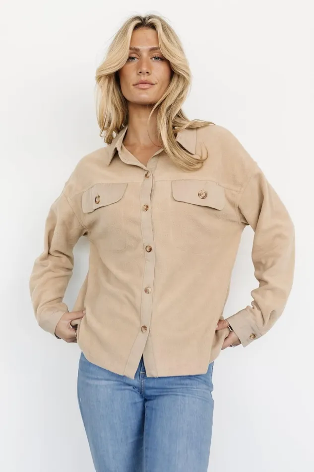 Women Outerwear Baltic Born Duke Button Up Top Taupe