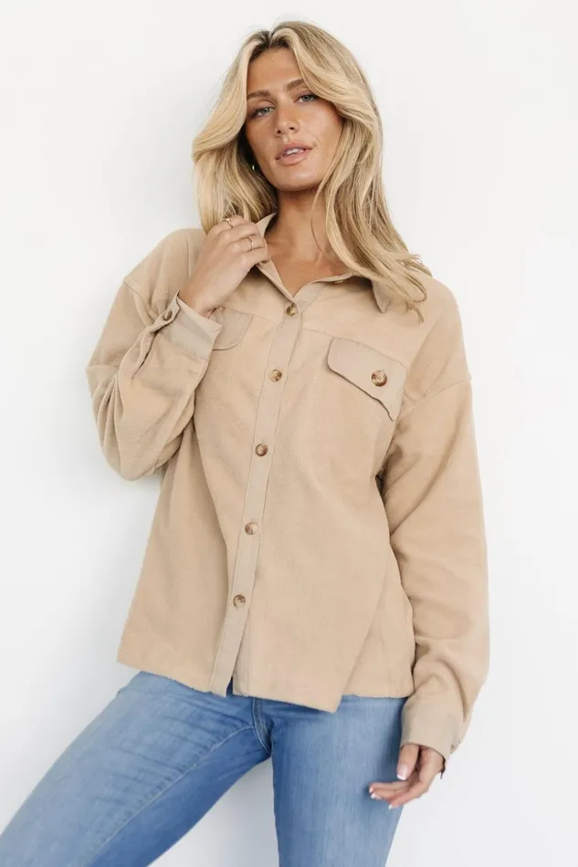Women Outerwear Baltic Born Duke Button Up Top Taupe