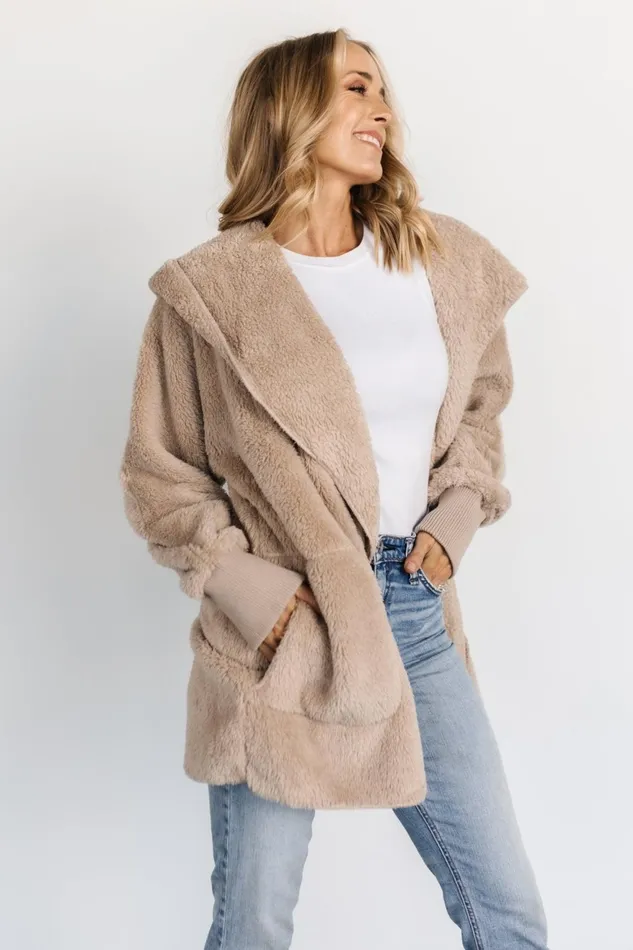 Women Outerwear Baltic Born Melrose Teddy Jacket Taupe Women Outerwear Baltic Born Melrose Teddy Jacket Taupe