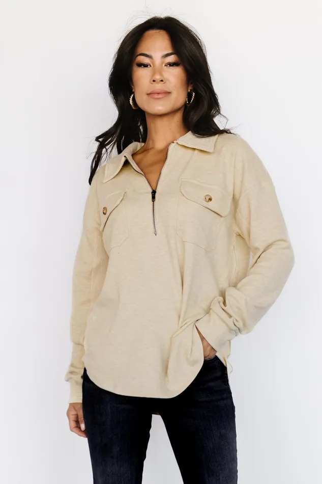 Women Outerwear Baltic Born Patrick Half Zip Pullover Honey Women Outerwear Baltic Born Patrick Half Zip Pullover Honey
