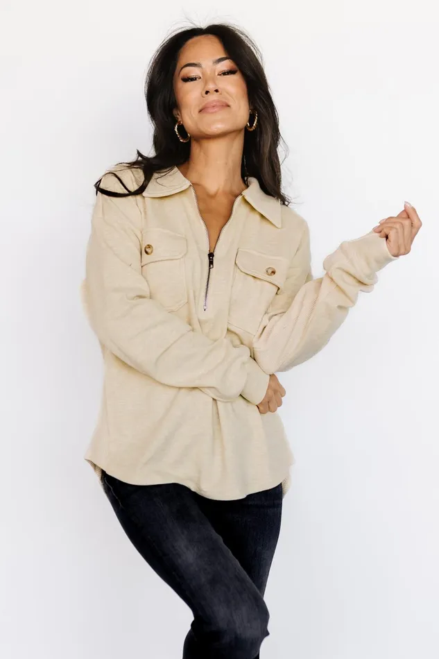 Women Outerwear Baltic Born Patrick Half Zip Pullover Honey Women Outerwear Baltic Born Patrick Half Zip Pullover Honey