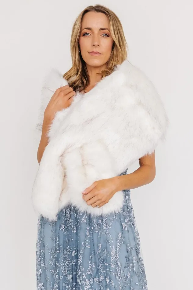 Women Outerwear Baltic Born Valerie Faux Fur Shawl Ivory