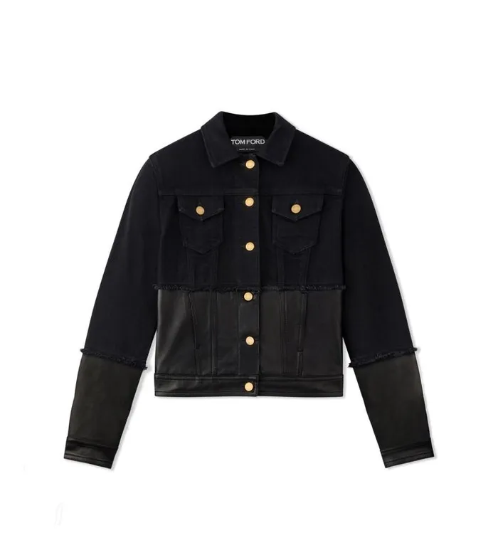 Women Outerwear Tom Ford Comfort Denim and New Plonge Jean Jacket Black
