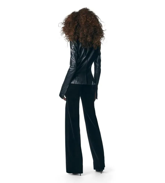 Women Outerwear Tom Ford Leather Double Breasted Jacket Black