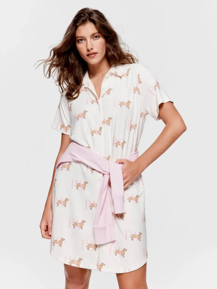 Women PA Penny Short Sleeve Plush Nightshirt Multi Peter Alexander Lounge