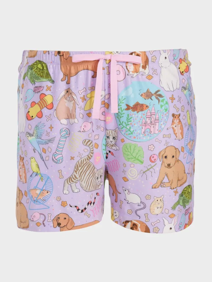 Women PA Plus Karen Mabon Pets Plush Long Short Multi Peter Alexander Shorts
