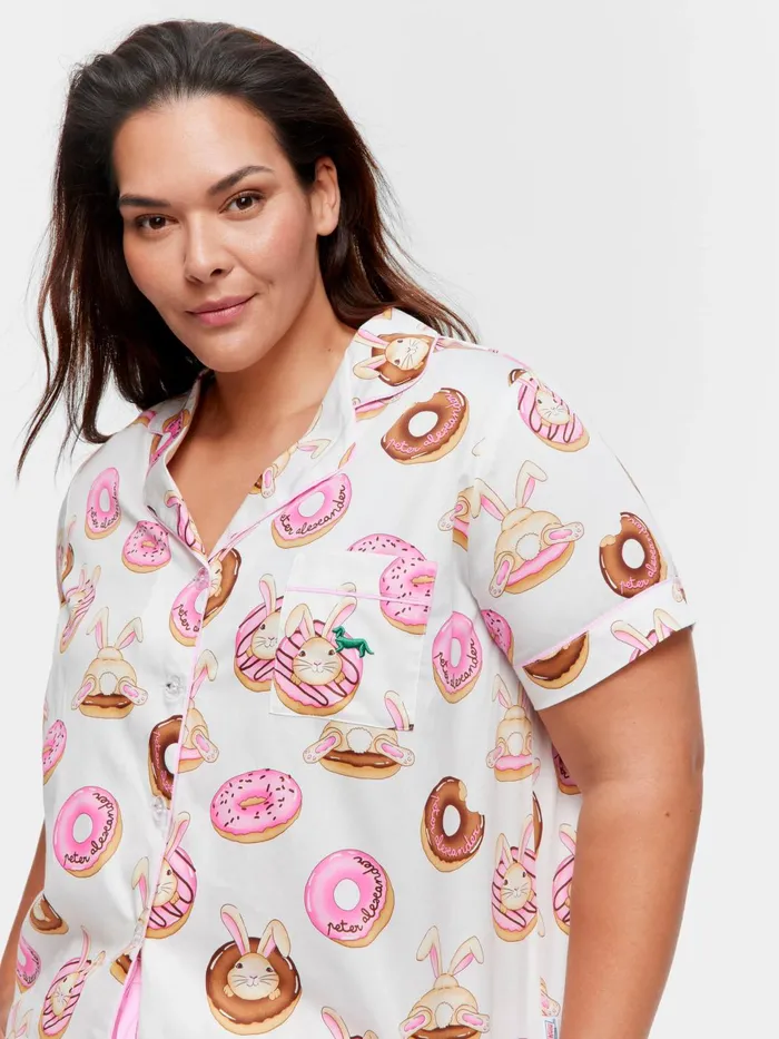 Women PA Plus Krispy Kreme Pink Bunnies Shortie Pj Set Multi Peter Alexander Sets and Onesies Women PA Plus Krispy Kreme Pink Bunnies Shortie Pj Set Multi Peter Alexander Sets and Onesies
