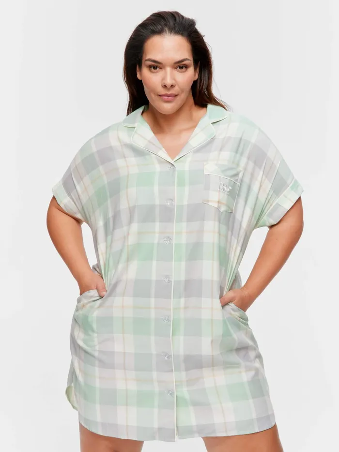 Women PA Plus Mint Check Nightshirt Multi Peter Alexander Nighties