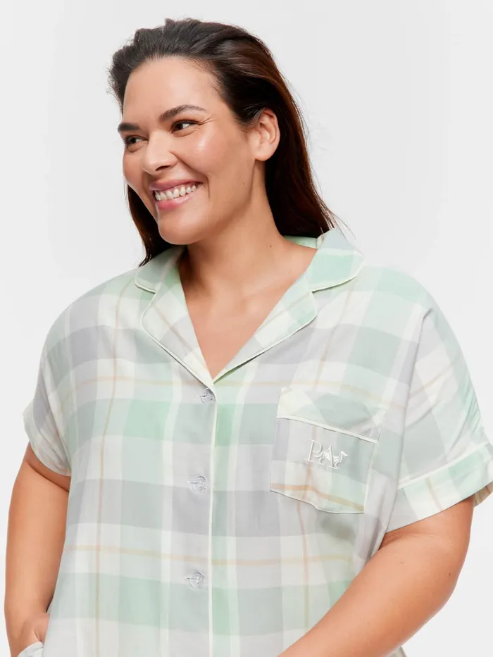 Women PA Plus Mint Check Nightshirt Multi Peter Alexander Nighties
