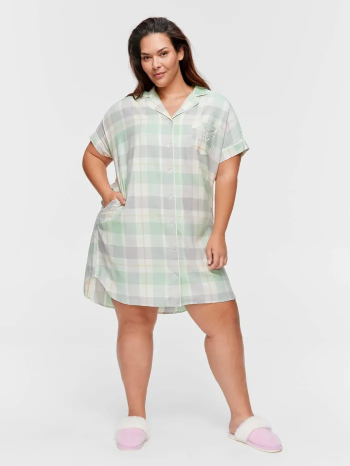Women PA Plus Mint Check Nightshirt Multi Peter Alexander Nighties