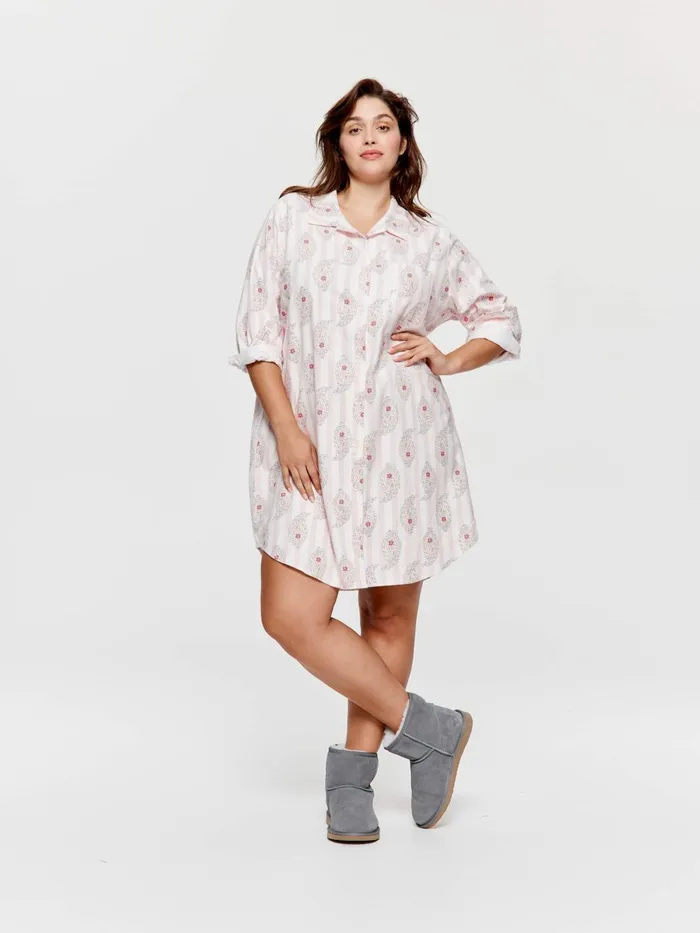 Women PA Plus Paisley Flannelette Nightshirt Multi Peter Alexander Nighties